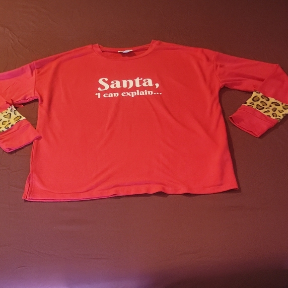 Tops - Red 'Santa, I Can Explain' Long Sleeve Top